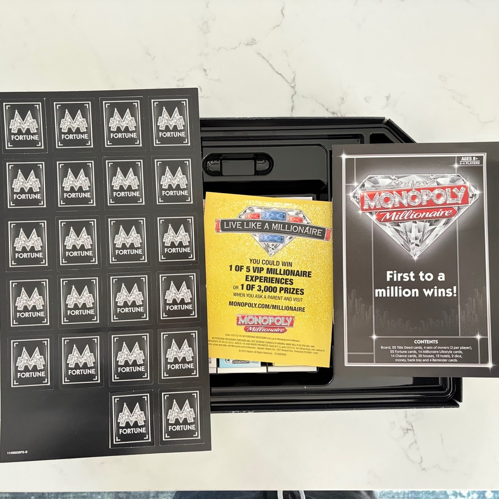 Hasbro Monopoly Millionaire Board Game Property Trading Diamond New Open Box - Picture 8 of 9